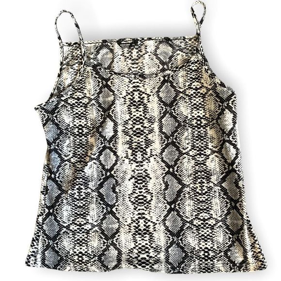 SHEIN Curve Black/white  Snakeskin Spaghetti Strap Top 2XL (A-019) - Picture 1 of 5
